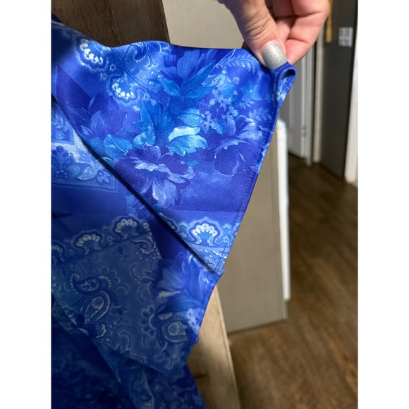 Catherines 4X Blue Floral MuuMuu Lounger Dress Caftan Plus Size - Picture 3 of 4